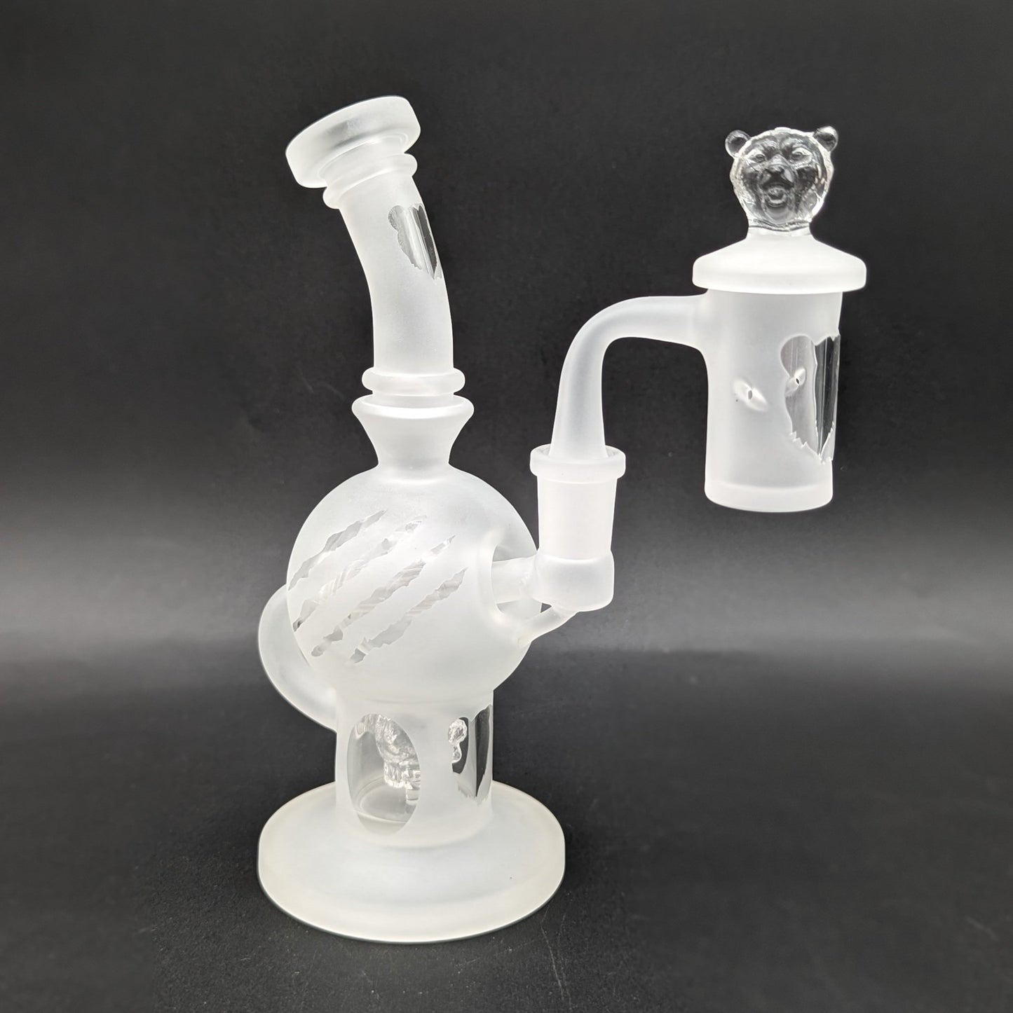 Bear Quartz Sandblasted Sphere Dab Rig Set - Meech Madness Smoke Shop