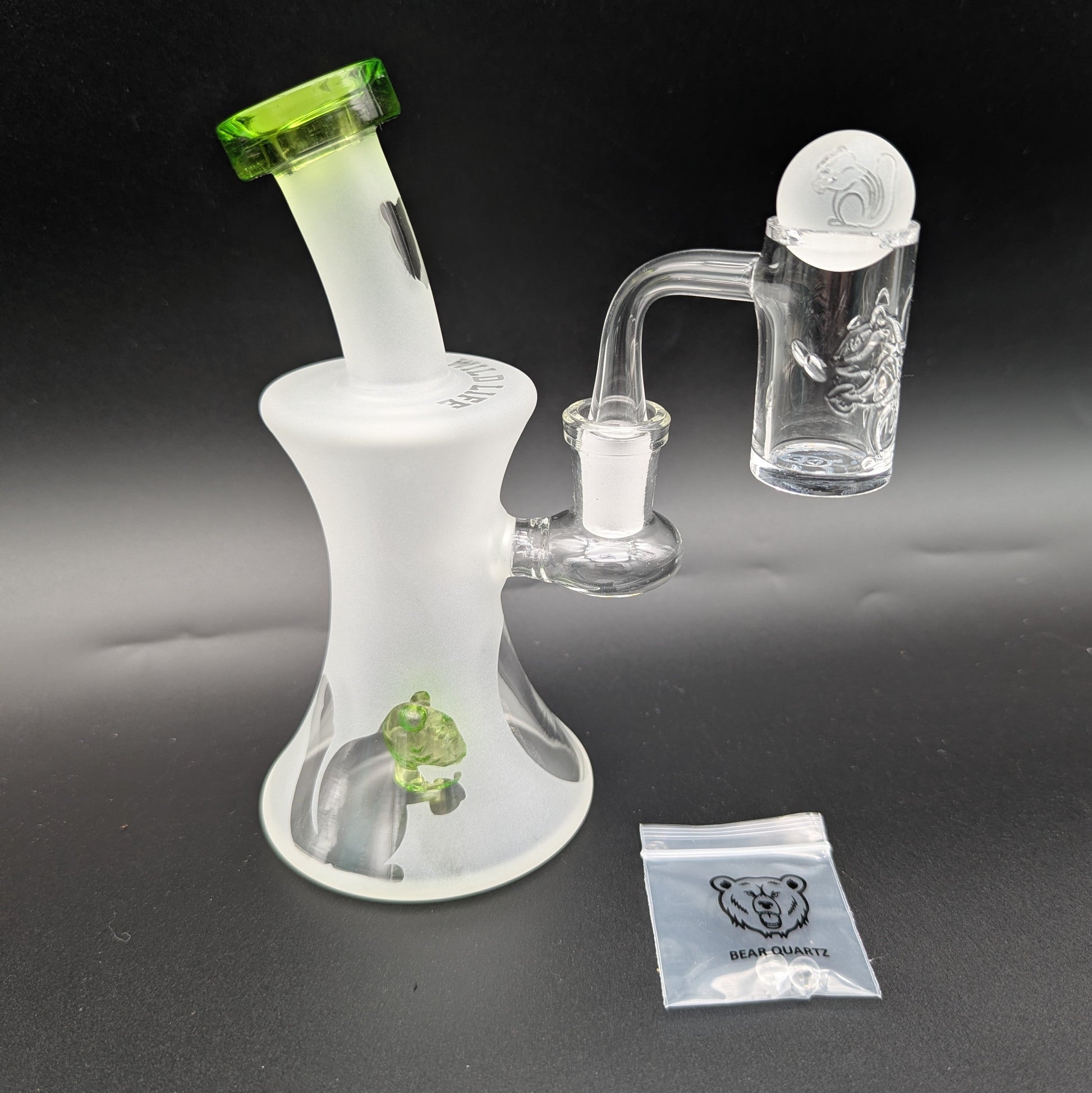 Bear Quartz Wildlife ARC Sandblasted Dab Rig Set-Avernic Smoke Shop