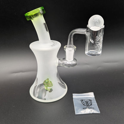 Bear Quartz Wildlife ARC Sandblasted Dab Rig Set-Avernic Smoke Shop