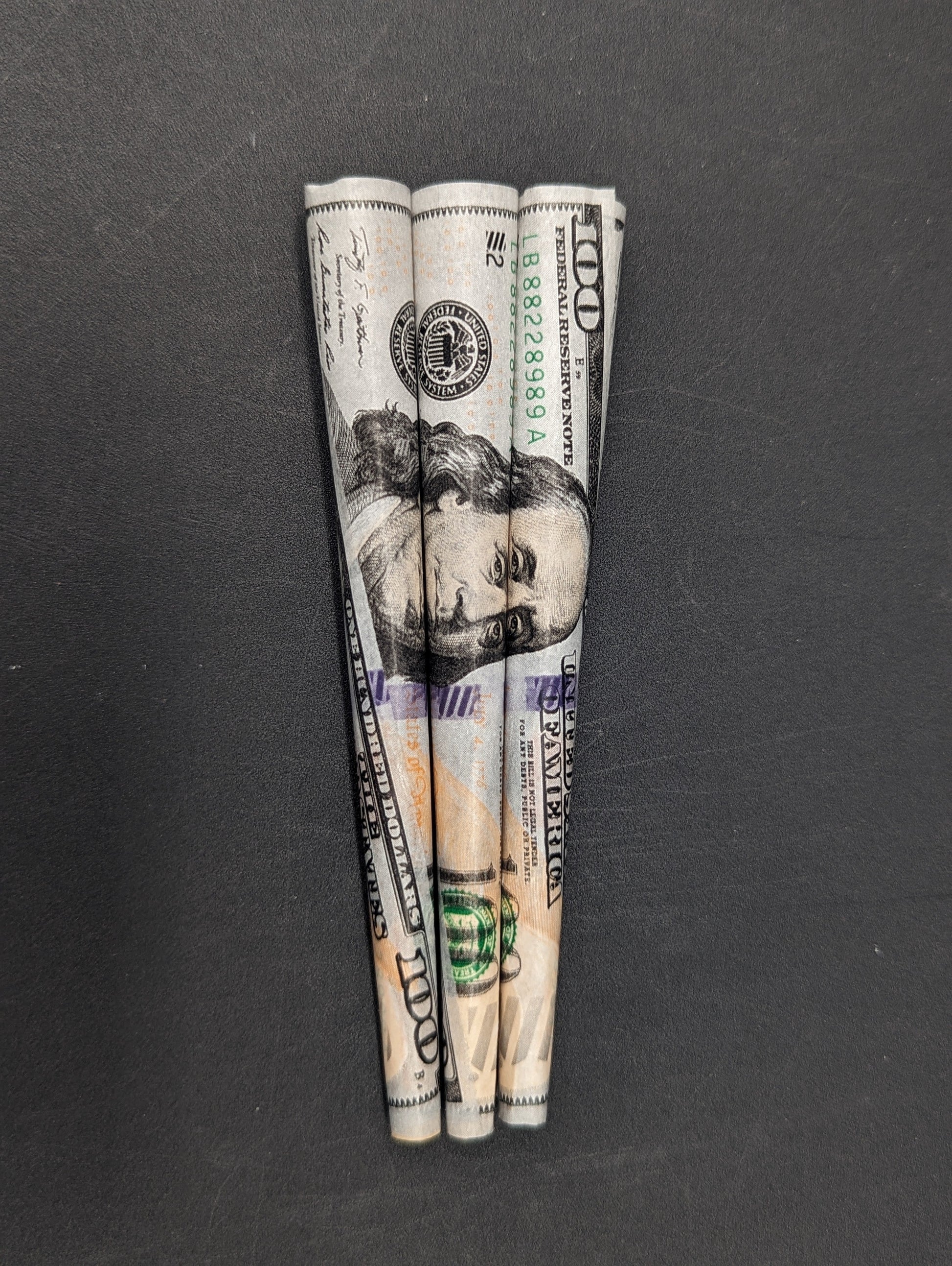 Benji $100 Bill King Size Cones - 3 pack-Avernic Smoke Shop