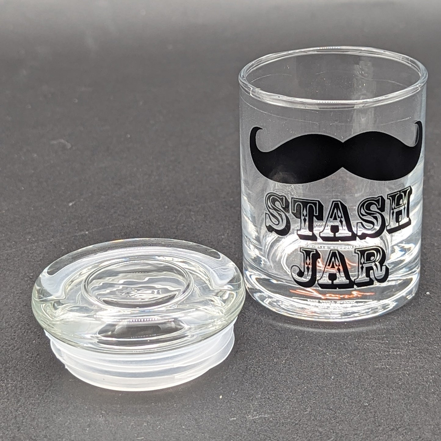 Black Mustache 1/8oz  Storage Jar