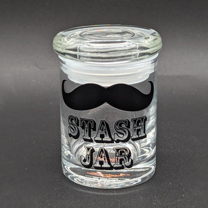 Black Mustache 1/8oz  Storage Jar