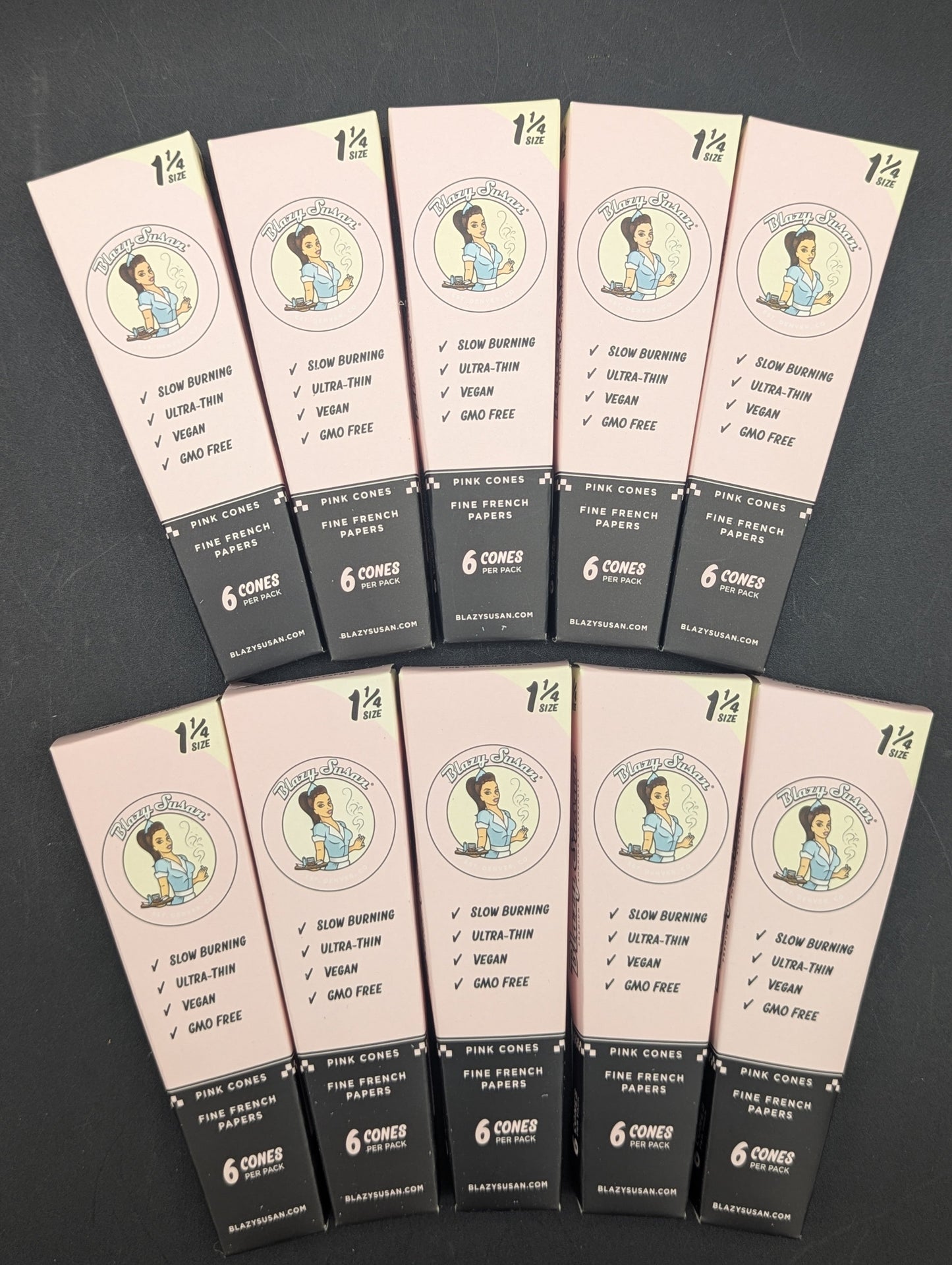 Blazy Susan Pink 1 1/4 Pre-Rolled Cones 6 Pack-Avernic Smoke Shop