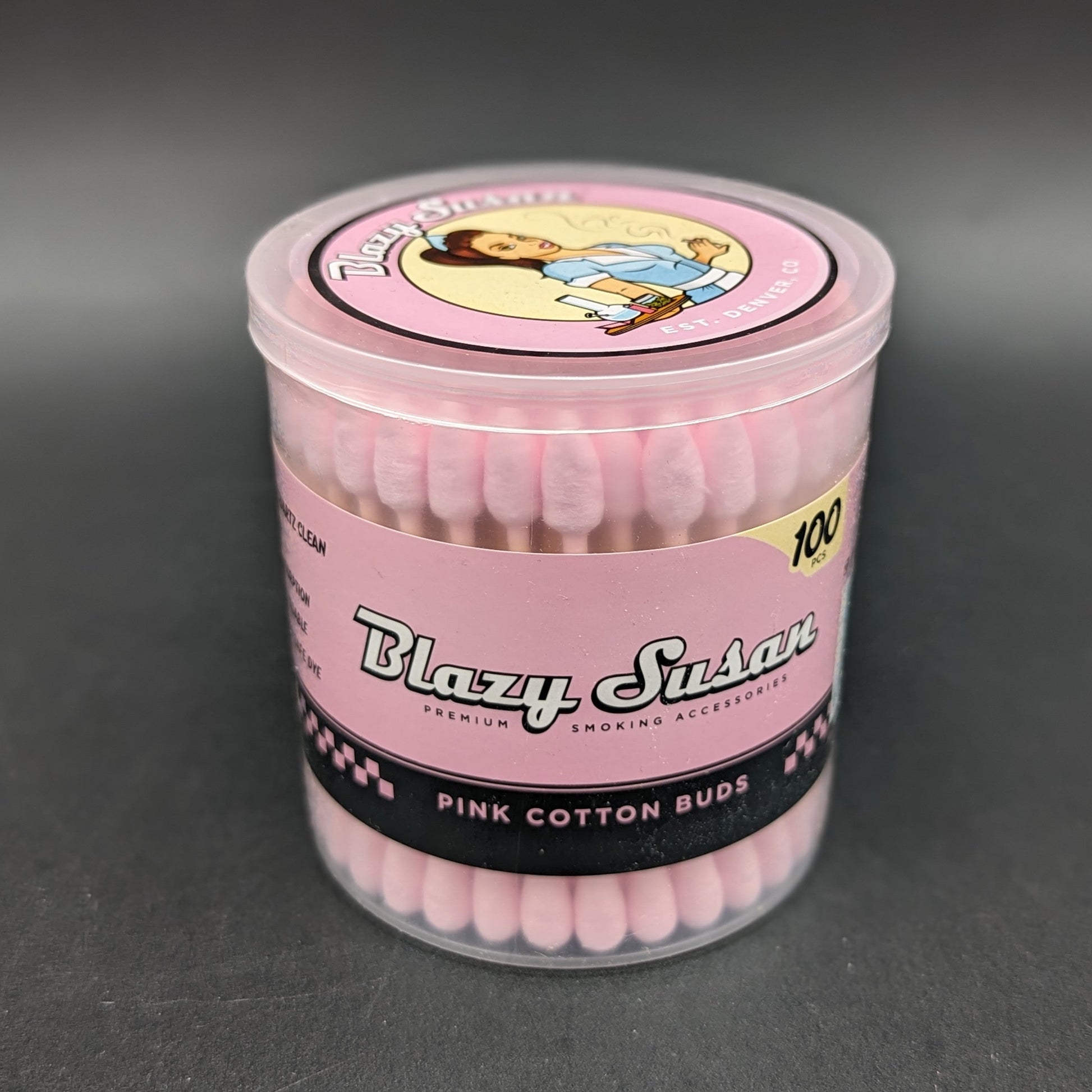 Blazy Susan Pink Cotton Swabs 100ct-Meech Madness Smoke Shop