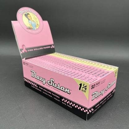 Blazy Susan Pink Rolling Papers | 1 1/4" | 50pc-Avernic Smoke Shop