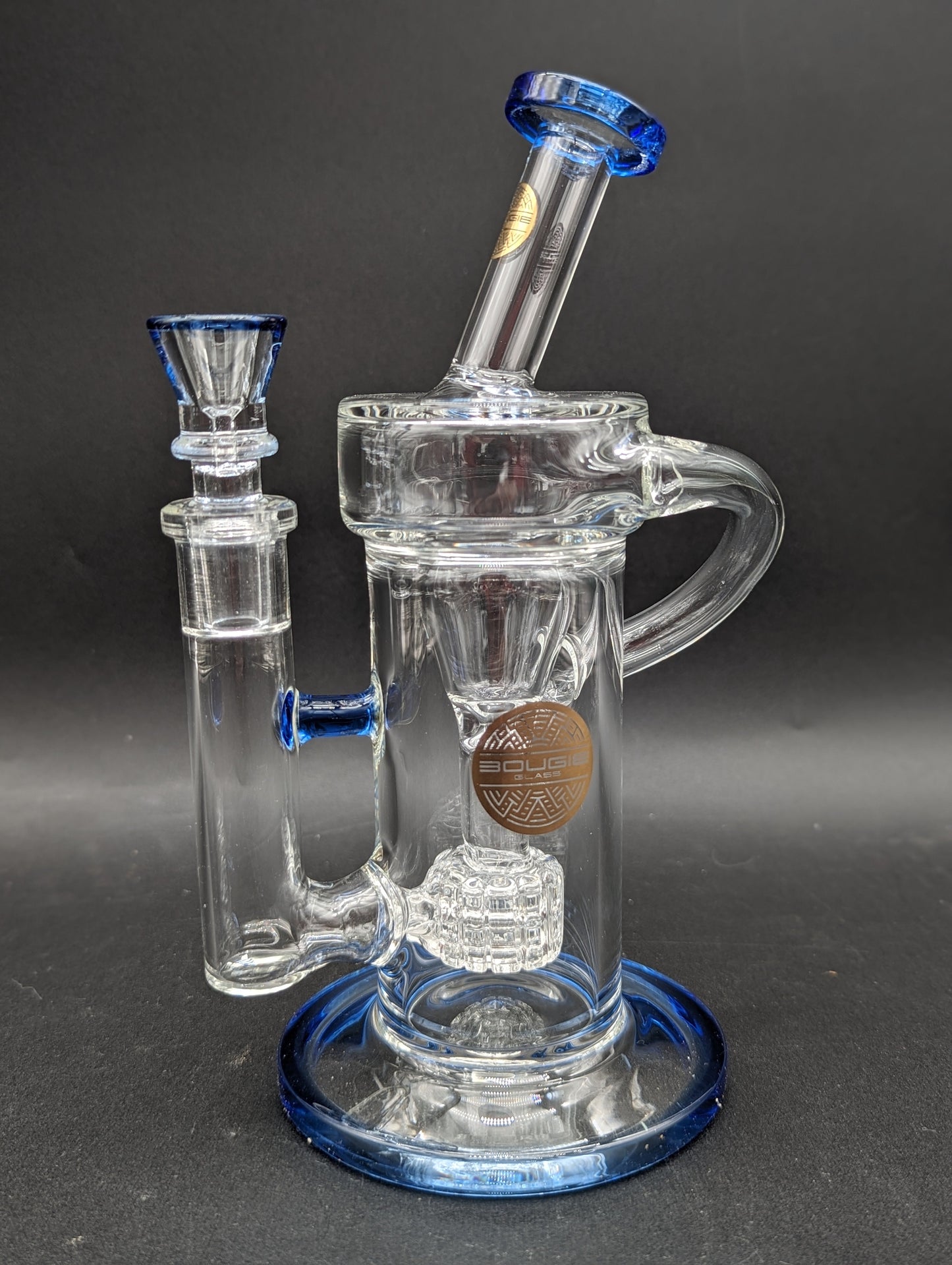 Bougie Glass 7" Bent Neck Matrix Recycler Bong