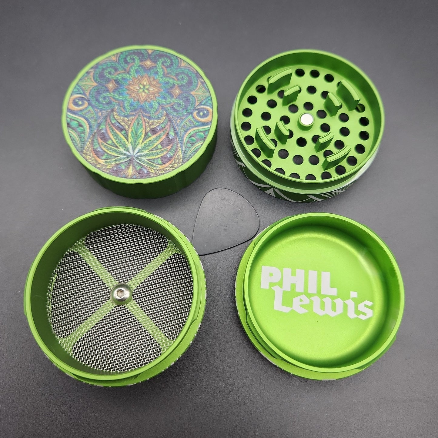 Cali Crusher Phil Lewis Print Grinders | 4pc | 2.35" - Avernic Smoke Shop