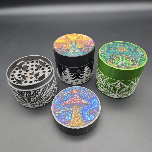 Cali Crusher Phil Lewis Print Grinders | 4pc | 2.35" - Avernic Smoke Shop