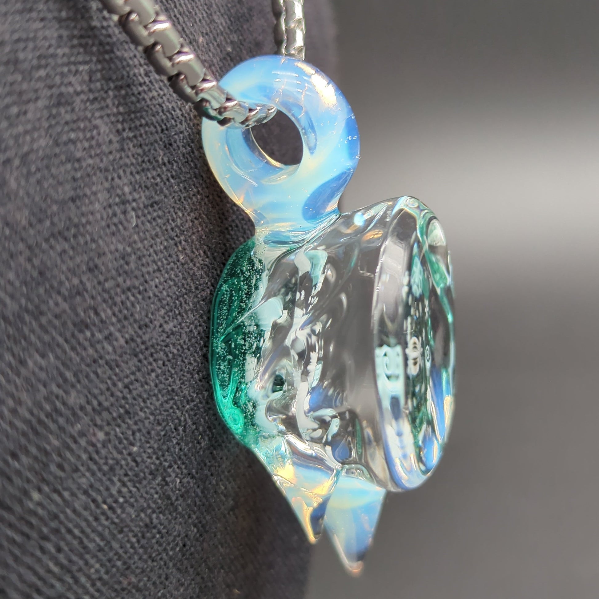 Chaka Glass Aquamarine Blizzard Pendant - Avernic Smoke Shop