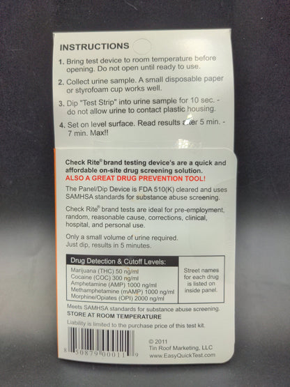 Check Rite 5 Panel Drug Test - Meech Madness Smoke Shop