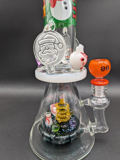 Cheech - 14" Christmas Tale In Every Inhale Festive Beaker - Meech Madness Smoke Shop