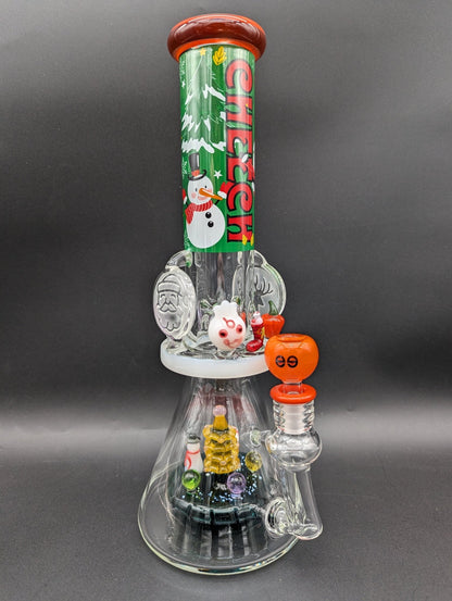 Cheech - 14" Christmas Tale In Every Inhale Festive Beaker - Meech Madness Smoke Shop