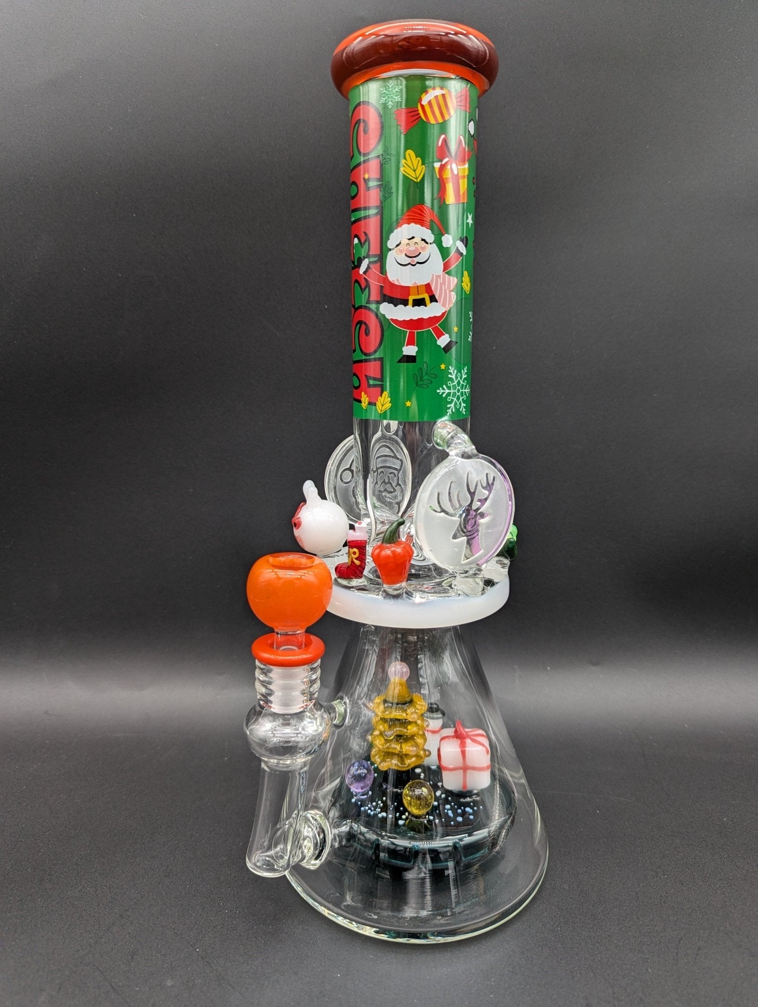 Cheech - 14" Christmas Tale In Every Inhale Festive Beaker - Meech Madness Smoke Shop