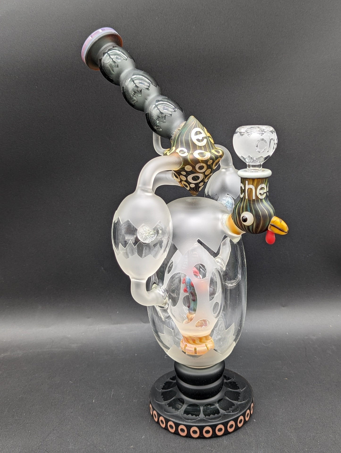 Cheech Glass - 14" Rooster in an Egg Water Pipe