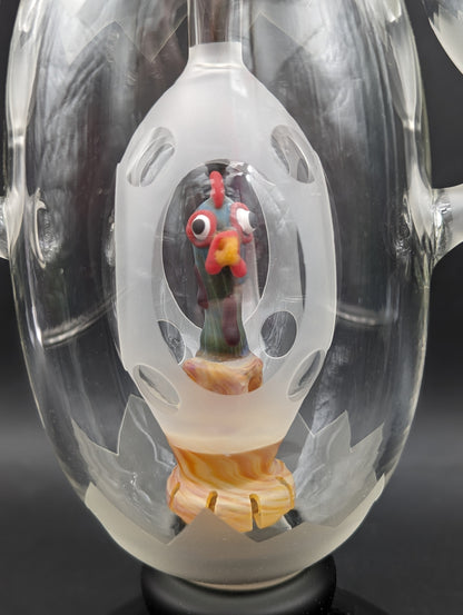 Cheech Glass - 14" Rooster in an Egg Water Pipe