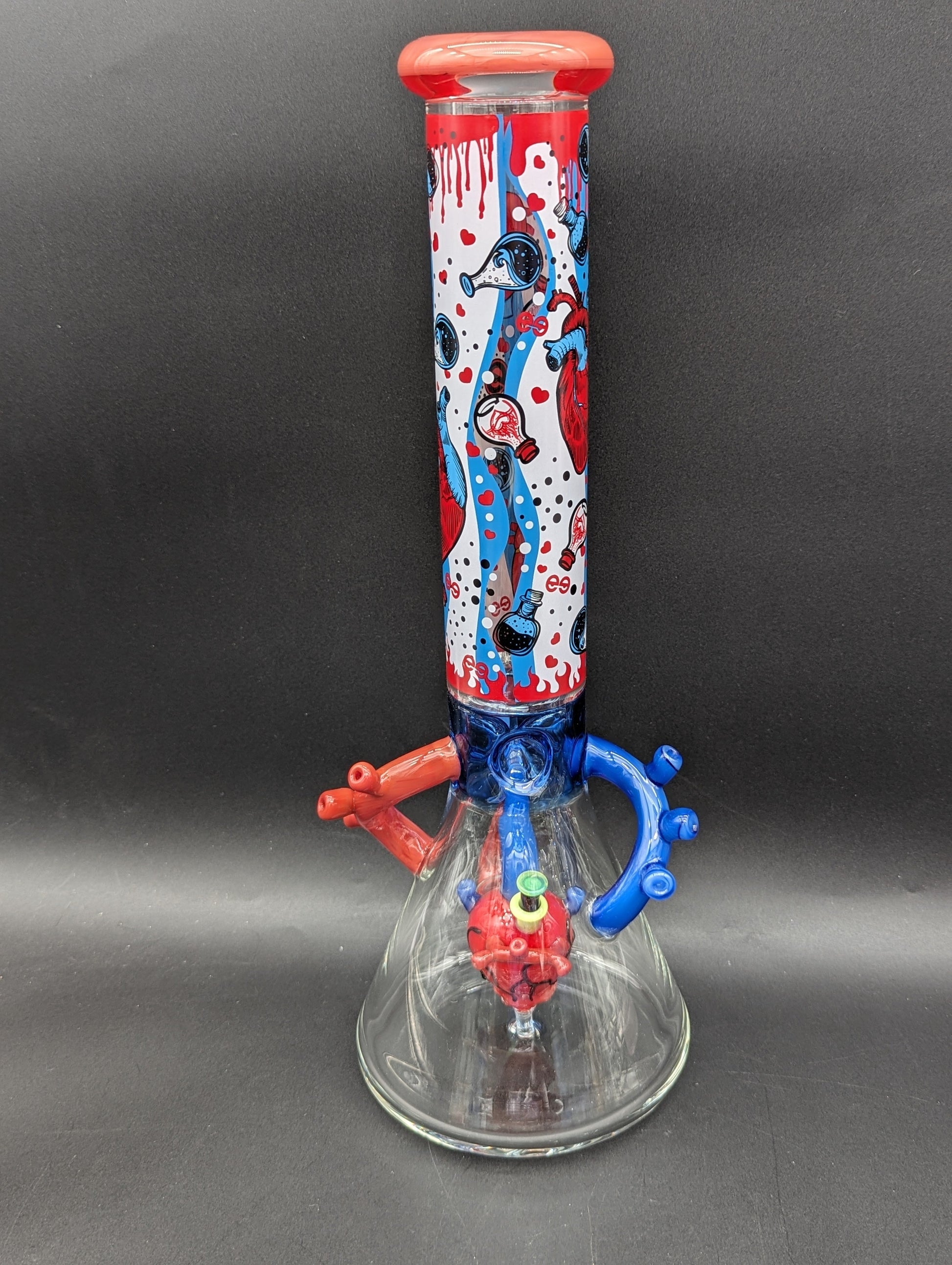 Cheech Glass - 15" Heartfelt Hits Beaker Water Pipe-Avernic Smoke Shop