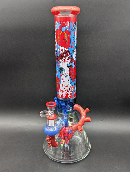 Cheech Glass - 15" Heartfelt Hits Beaker Water Pipe-Avernic Smoke Shop