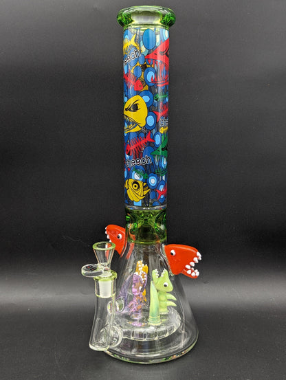 Cheech Glass - 15" Whimsical Shark Themed Beaker-Avernic Smoke Shop