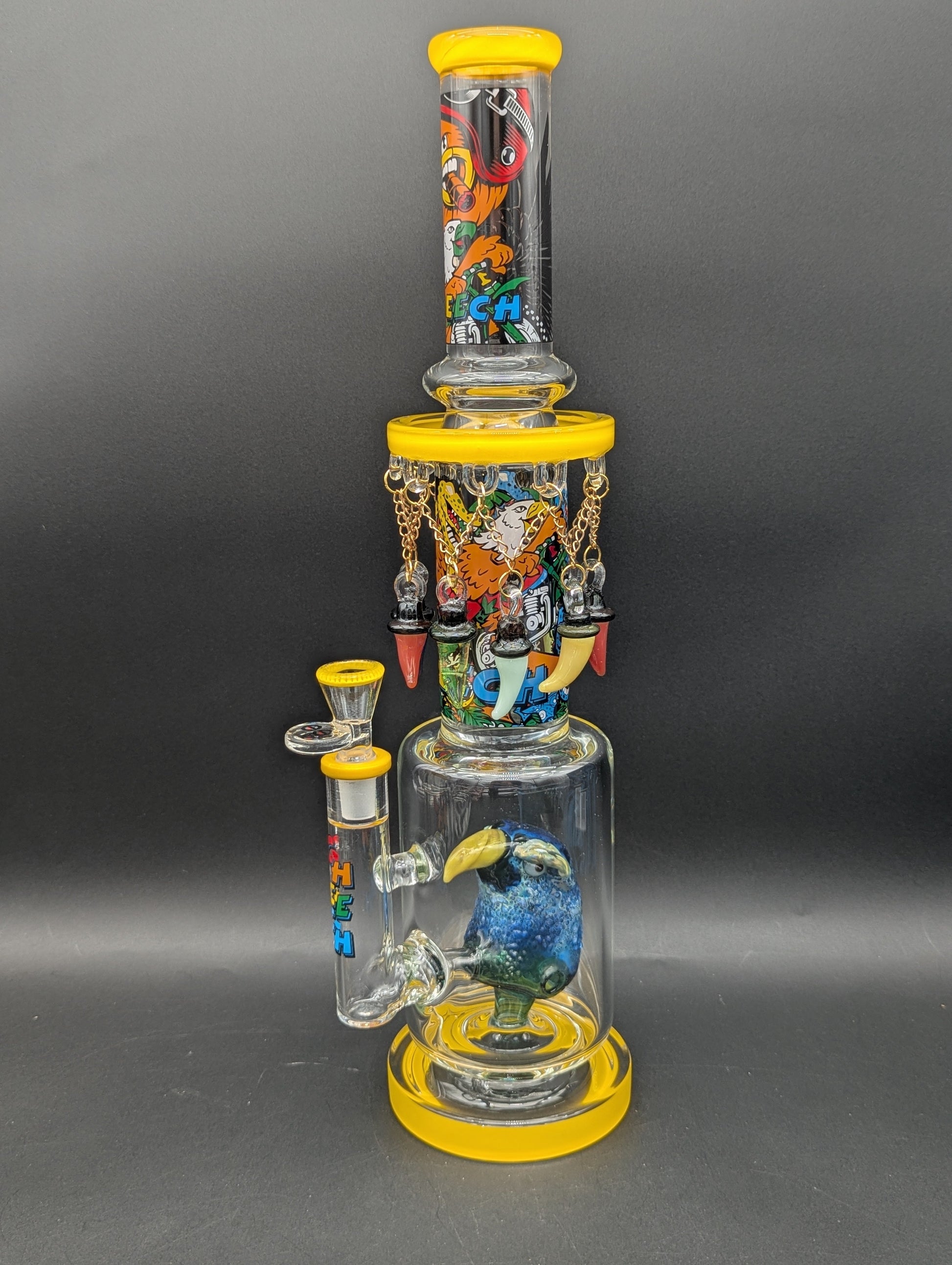 Cheech Glass - 15.5" Angry Parrot Water Pipe-Avernic Smoke Shop
