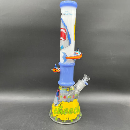 Cheech Glass - Sharknado Beaker Water Pipe - Meech Madness Smoke Shop