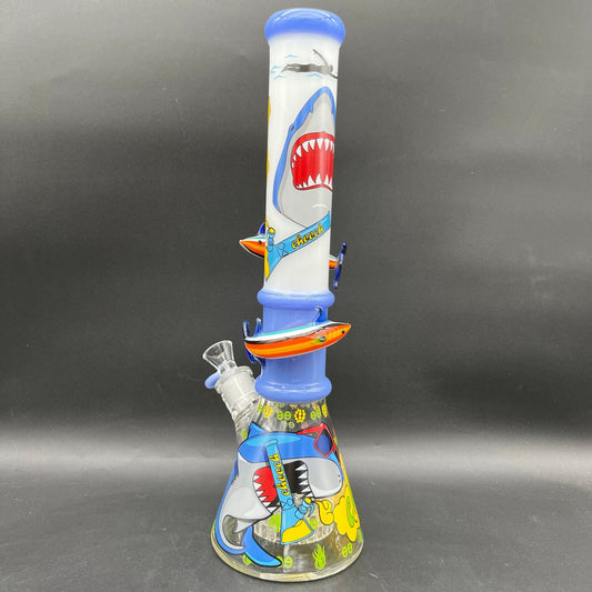 Cheech Glass - Sharknado Beaker Water Pipe - Meech Madness Smoke Shop