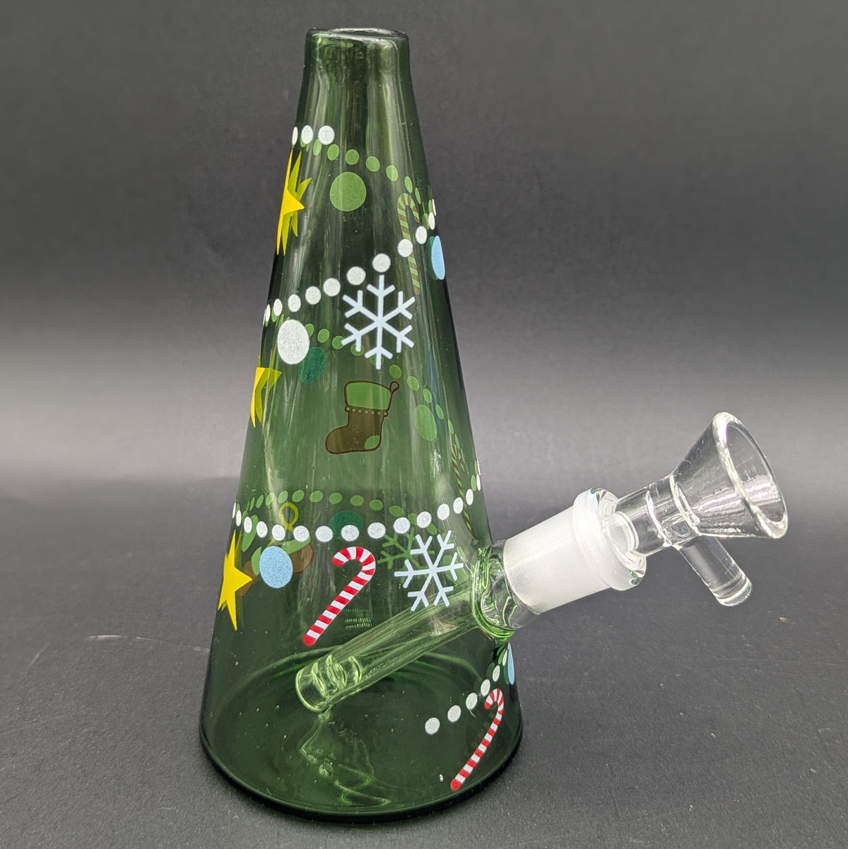 Christmas Tree 6" Cone Shaped Bubbler-Avernic Smoke Shop