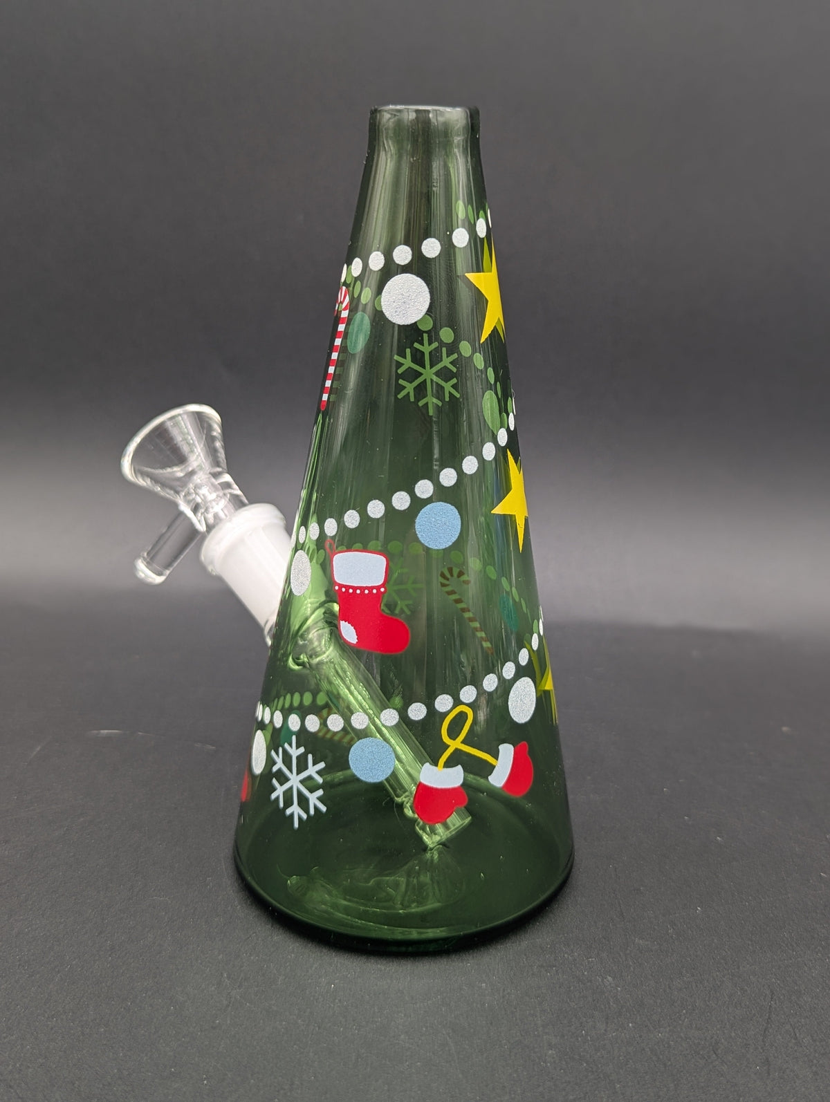 Christmas Tree 6" Cone Shaped Bubbler-Avernic Smoke Shop