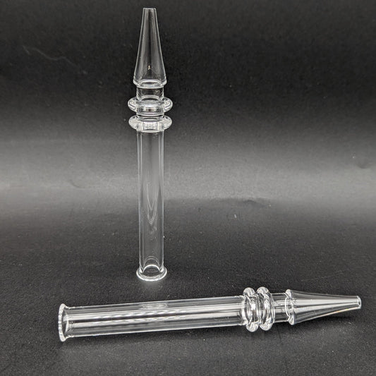 Clear Quartz One Piece Dab Straw - Meech Madness Smoke Shop