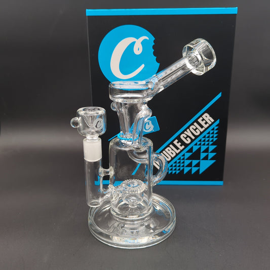 Cookies Double Cycler Glass Water Pipe | 9" | 14mm