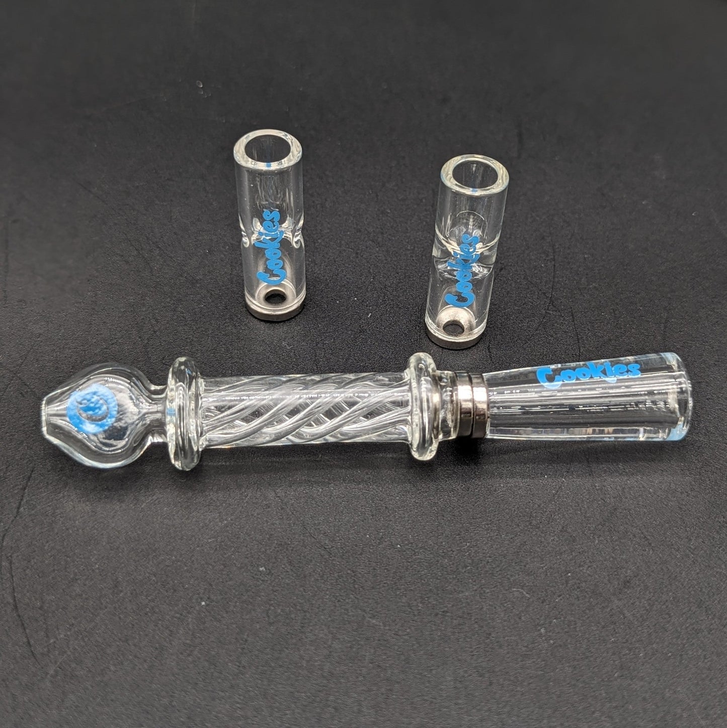Cookies Pocket Hitter 3 - in - 1 Glass Chillum & Tip Kit | 4" - Meech Madness Smoke Shop