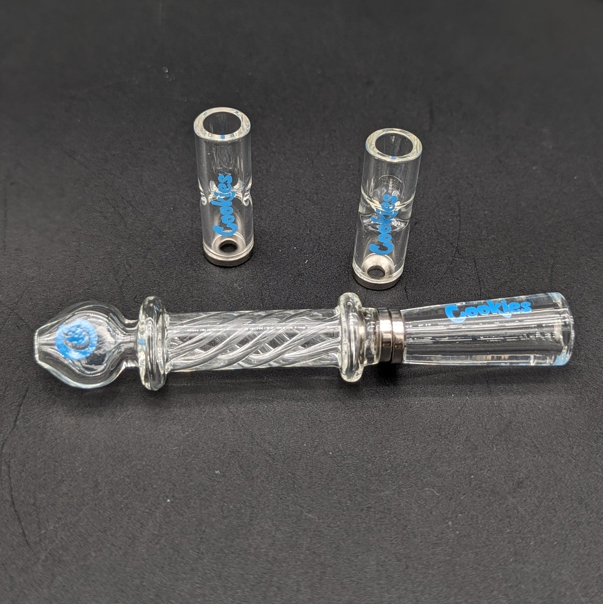 Cookies Pocket Hitter 3 - in - 1 Glass Chillum & Tip Kit | 4" - Meech Madness Smoke Shop