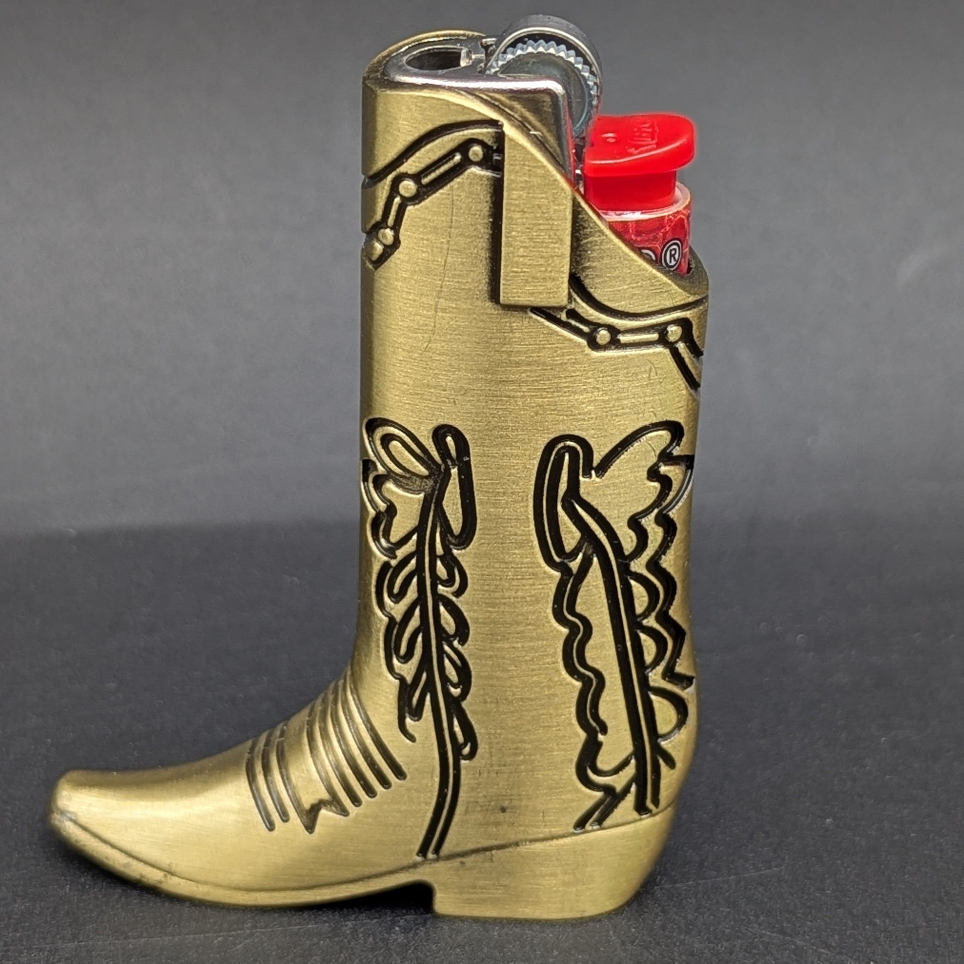 Cowboy Boot Metal Lighter Sleeve for MINI BIC-Meech Madness Smoke Shop