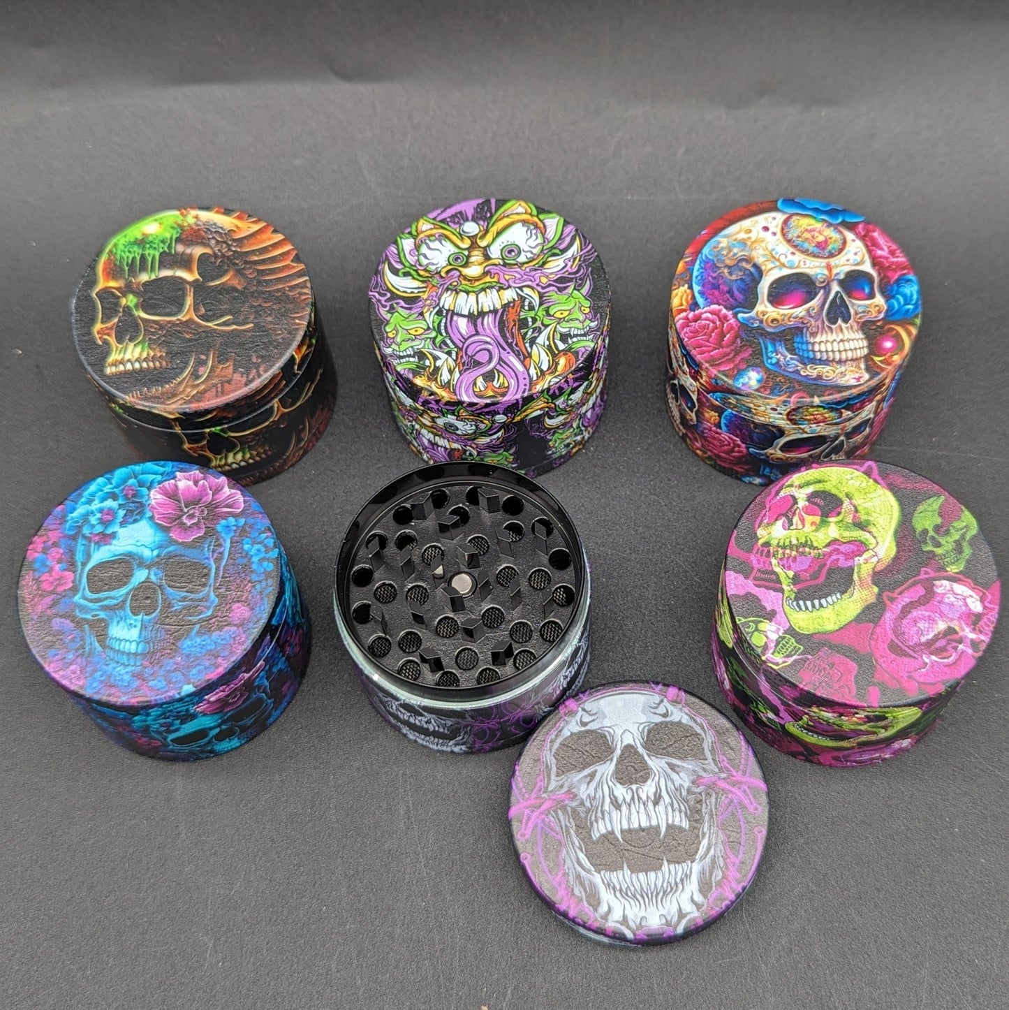 Crazy Skulls Full Design Herb Grinder 50mm - Meech Madness Smoke Shop