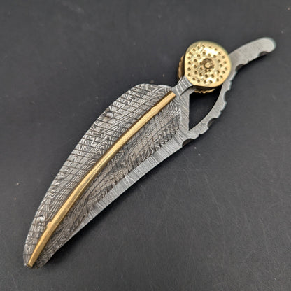 Damascus Steel Leaf Blade Knife-Meech Madness Smoke Shop