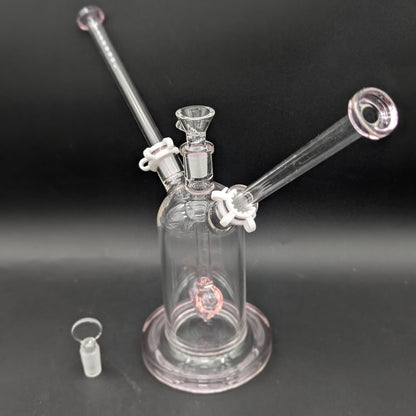 Date Night Heart Perc Dual Neck Glass Bong | 7"-Avernic Smoke Shop