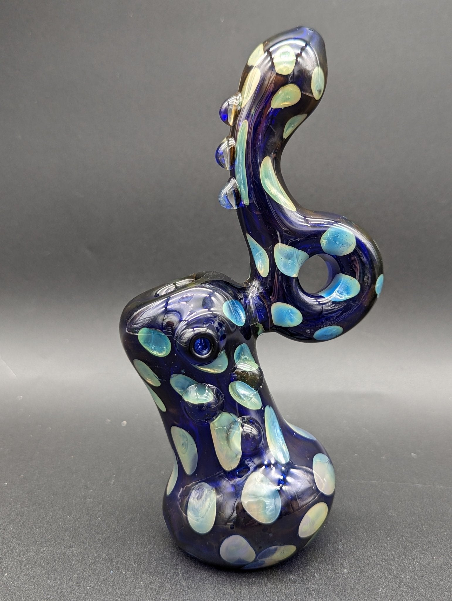 Deep Sea Polka Dot Standing Bubbler 7" - Meech Madness Smoke Shop