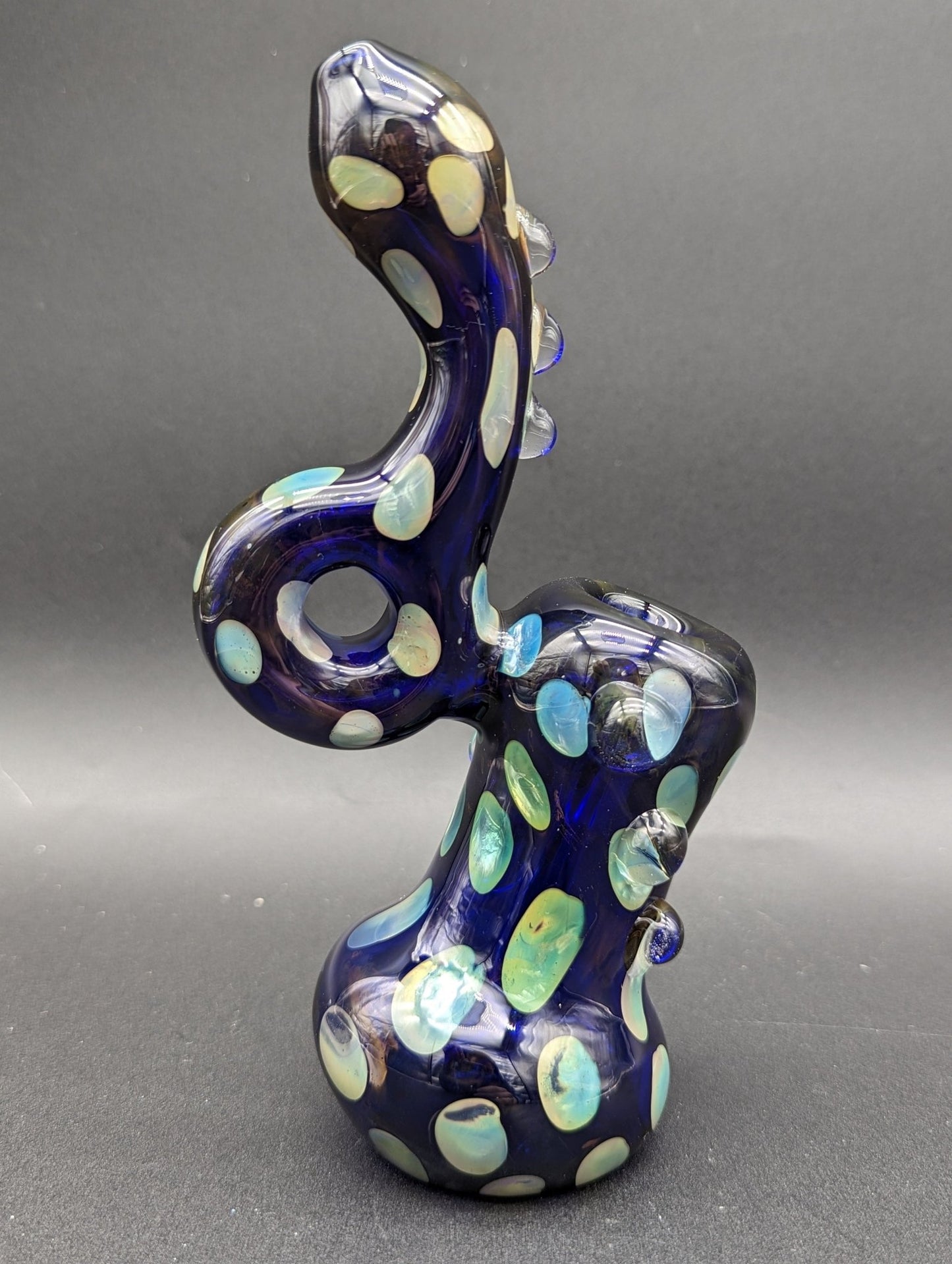 Deep Sea Polka Dot Standing Bubbler 7" - Meech Madness Smoke Shop