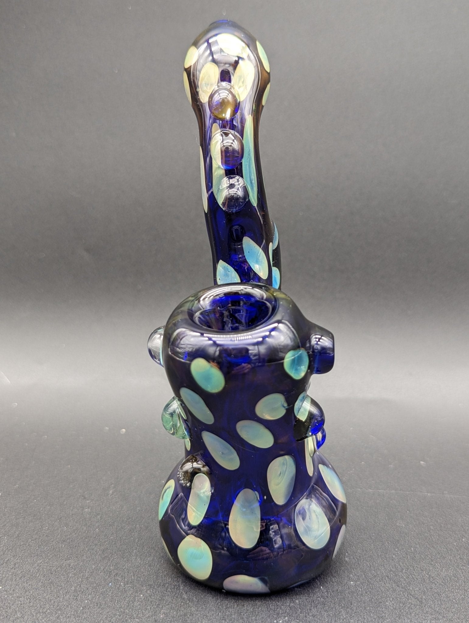 Deep Sea Polka Dot Standing Bubbler 7" - Meech Madness Smoke Shop