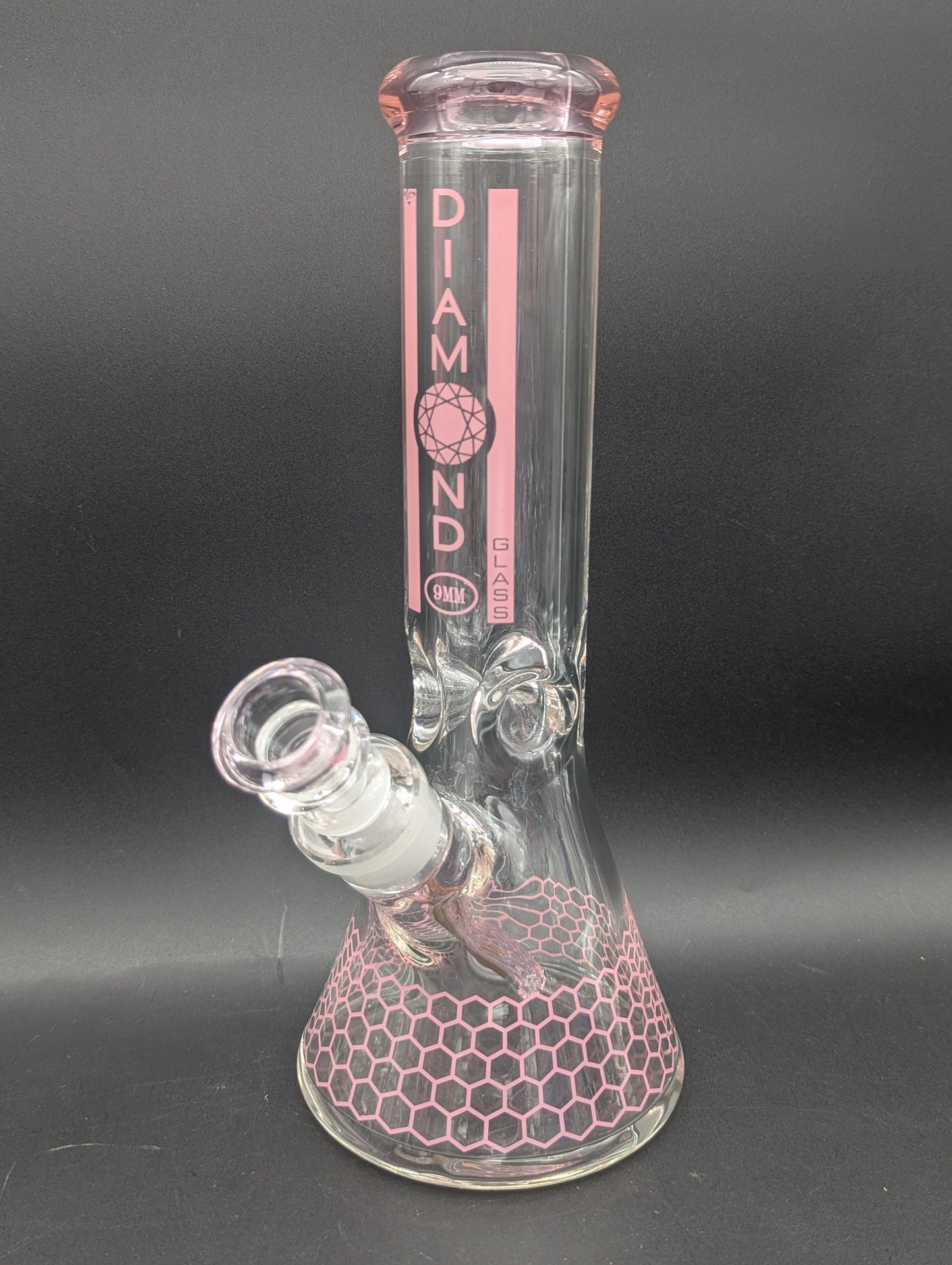 Diamond Glass 12" Honeycomb Pattern Beaker-Avernic Smoke Shop