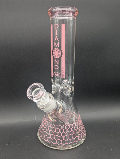 Diamond Glass 12" Honeycomb Pattern Beaker-Avernic Smoke Shop