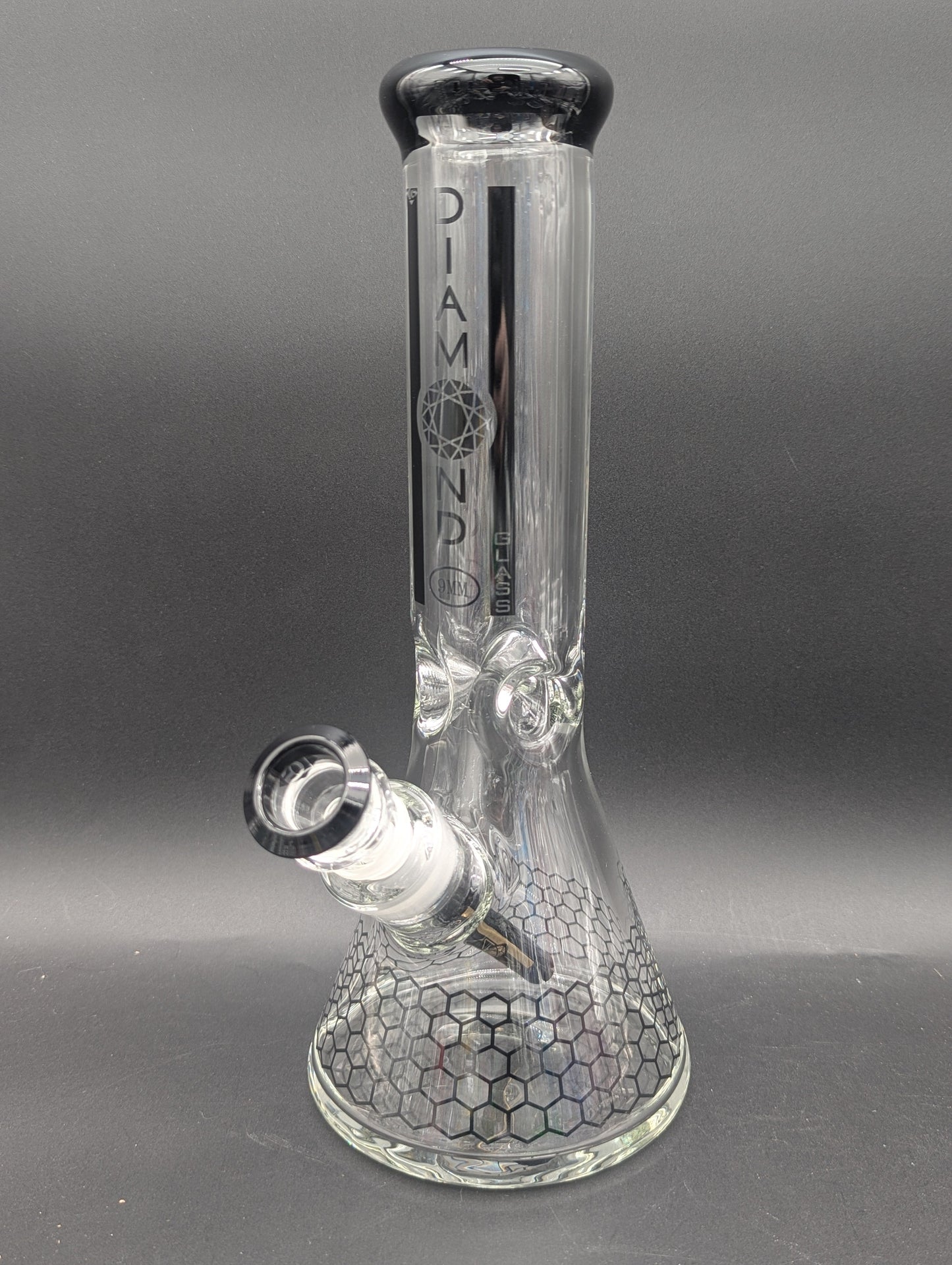 Diamond Glass 12" Honeycomb Pattern Beaker-Avernic Smoke Shop