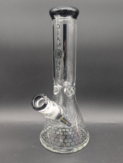 Diamond Glass 12" Honeycomb Pattern Beaker-Avernic Smoke Shop