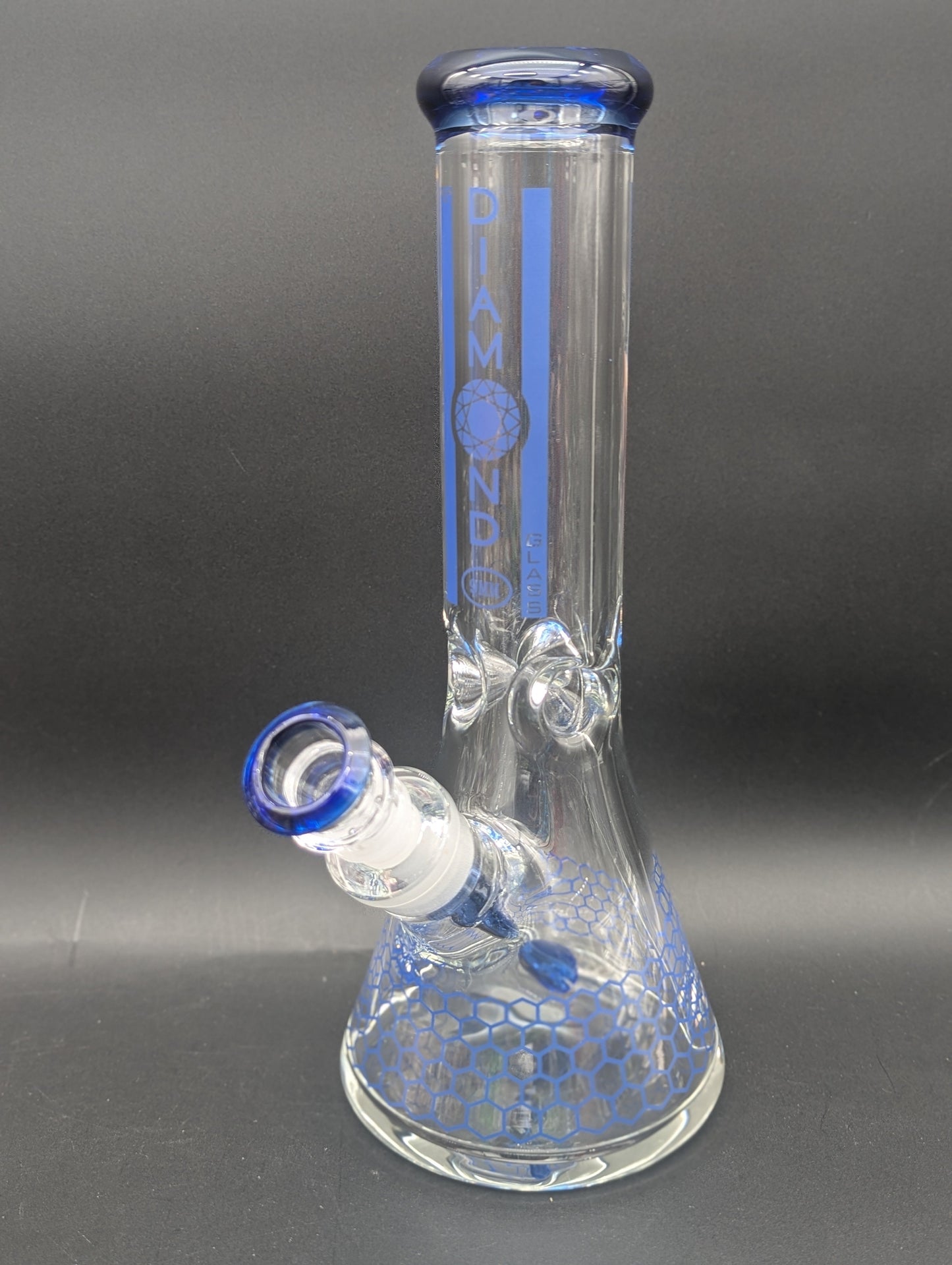 Diamond Glass 12" Honeycomb Pattern Beaker-Avernic Smoke Shop