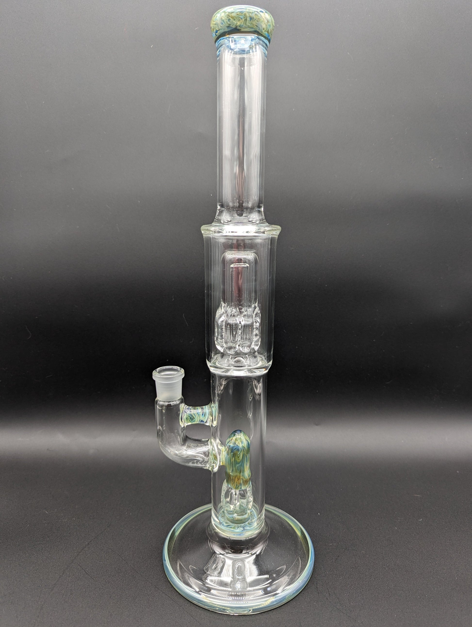 Dual Perc Straight Tube Bongs - Fire Within Glass - Avernic Smoke Shop