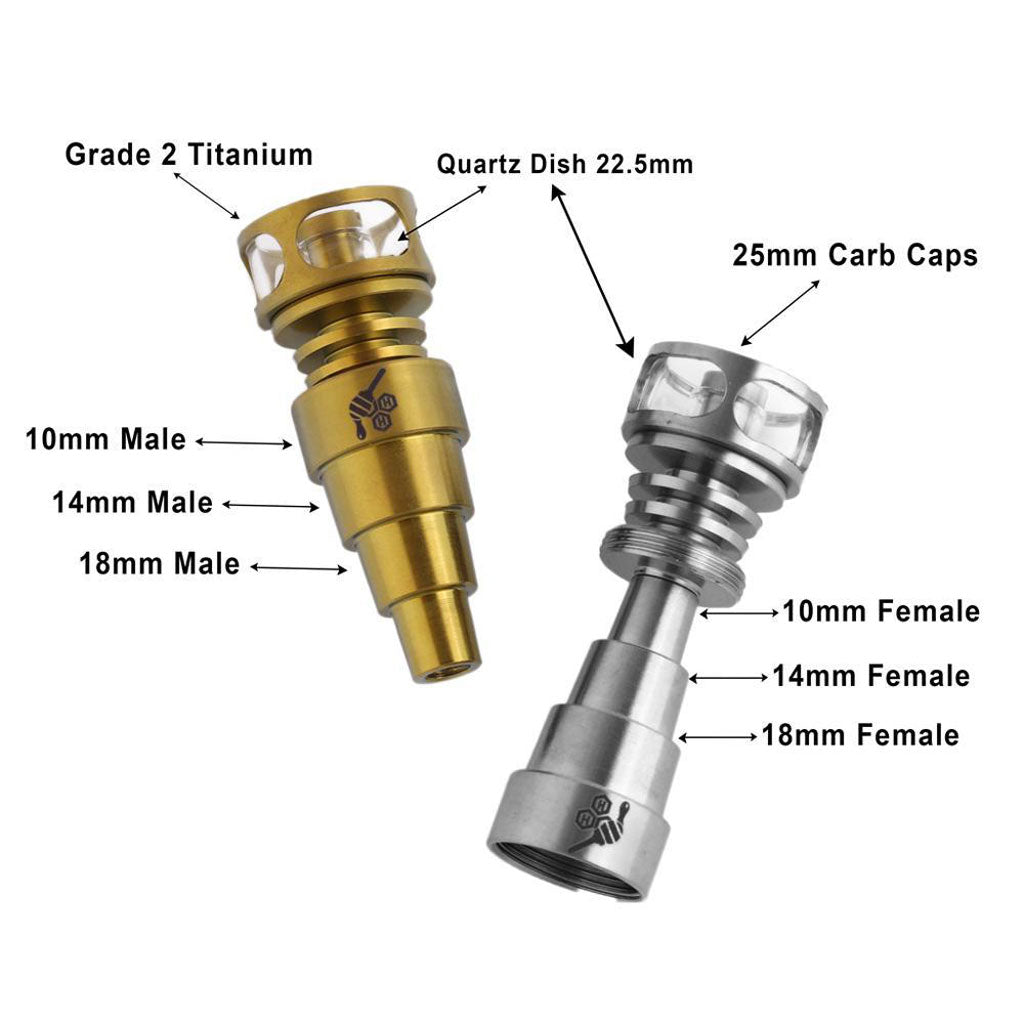 Honeybee Herb Titanium 6 IN 1 Cage Hybrid Dab Dab Nail