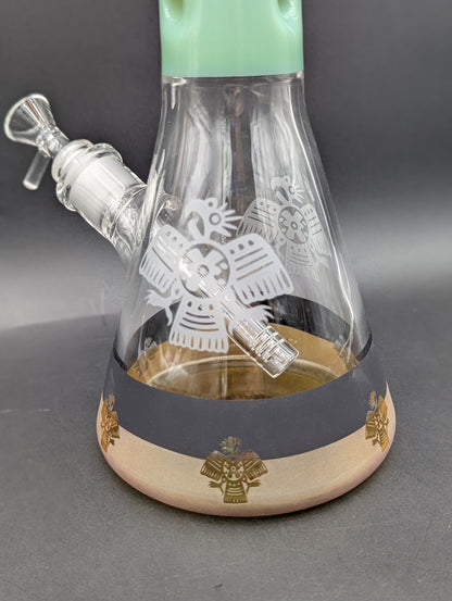 Egyptian Sandblasted 18" Beaker Bong-Avernic Smoke Shop