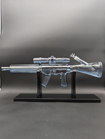 Electroplated AR-15 Glass Bong w/ Wood Stand