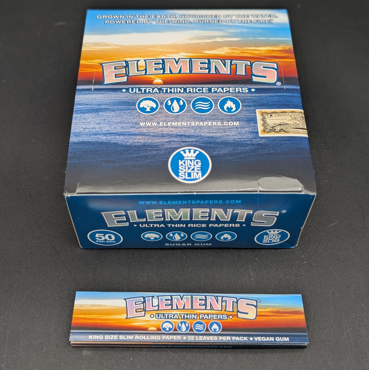 Elements Ultra Thin Kingsize Slim Rice Rolling Papers-Avernic Smoke Shop
