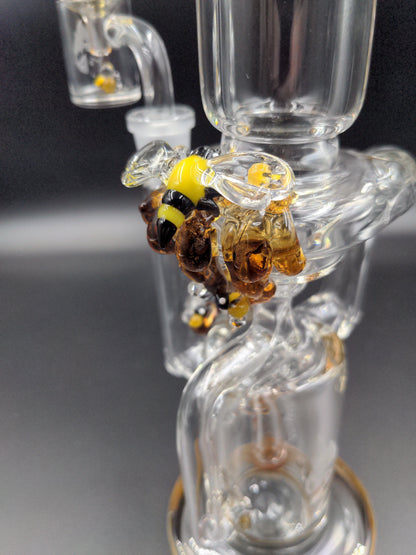 Empire Glassworks Beehive Recycler w/ Banger, Cap, and Pearls - Avernic Smoke Shop