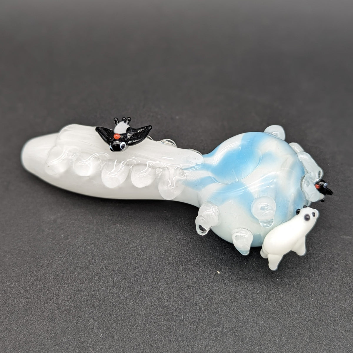 Empire Glassworks Spoon Pipe - Icy Penguins - Small-Meech Madness Smoke Shop